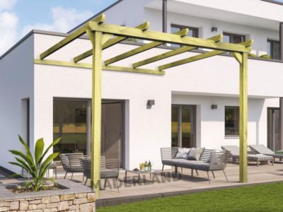 Pergola bois adossée SAINT DENIS 510x300 cm traité très résistant