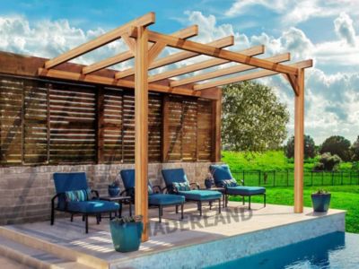 Pergola bois adossée LE MANS 400x300 cm livraison dans 10 jours