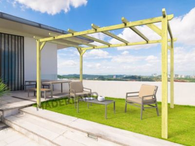Pergola bois TOURS 600x420 cm traité résistance élevée
