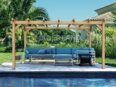 Pergola bois GRENOBLE 1000x300 cm très résistant lamellé collé