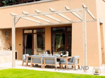 Pergola bois adossée AMIENS 400x300 cm très résistant lamellé collé