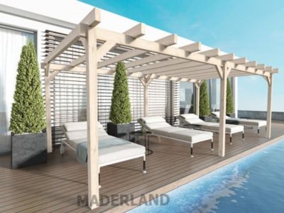 Pergola bois MARSEILLE 1000x500 cm très résistant lamellé collé