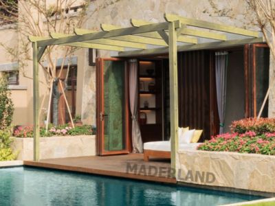 Pergola en bois adossée NARBONNE 420x300 cm