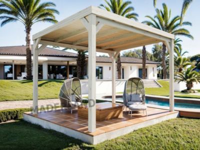 Pergola avec toit STRASBOURG 300x300 cm très résistant lamellé collé