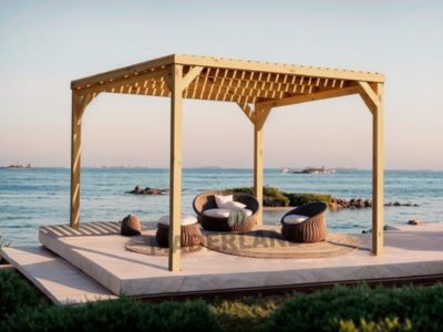 Pergola semicouverte TOULOUSE 420x420 cm traité résistance élevée