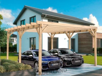 Carport bois NÎMES 400x400 cm très résistant lamellé collé