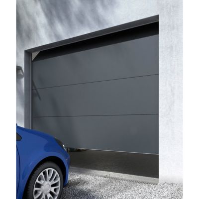 Porte De Garage Sectionnelle Londres Grise L 240 X H 200 Cm Pre Montee Castorama