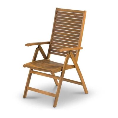 Chaise longue de jardin ajustable pliante Fieldmann FDZN 4101 T acacia tropical 140 kg