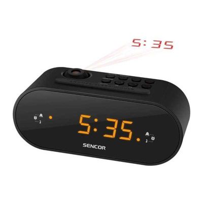 Sencor SRC 3100 B Radio reveil projection FM LED ambre double alarme - vue 2