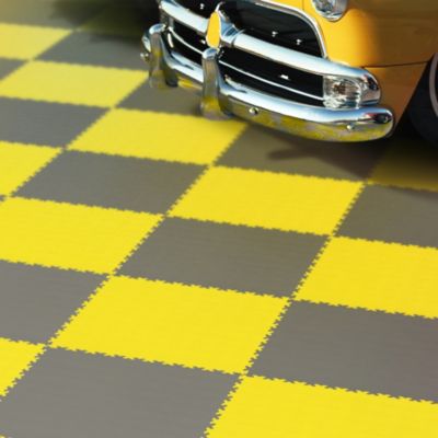 Dalle PVC garage Industy Fortelock jaune L.51 x l.51 cm