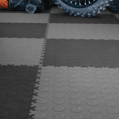 Dalle PVC garage Industy Eco Fortelock gris foncé L.51 x l.51 cm