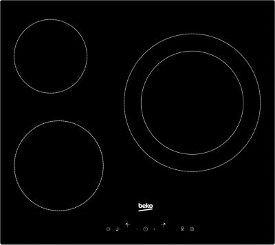 Plaque Vitrocéramique BEKO HIC63402T – 3 Zones Hi-light, 5700W - vue 7