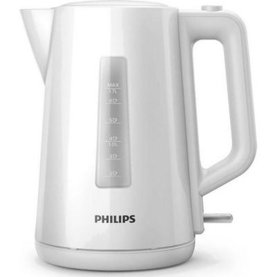 Bouilloire - PHILIPS - Daily HD9318/00 - 1,7L - Couvercle à ressort - Tamis filtre calcaire - Blanche