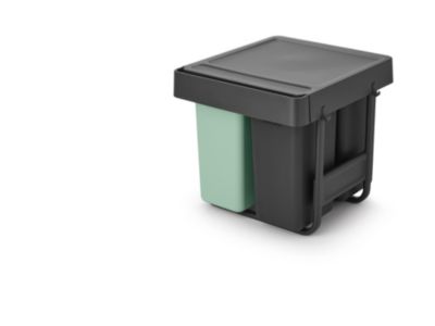 Poubelle de tri encastrable 3 bacs Brabantia Sort & Go vert clair - Brabantia
