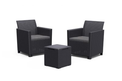 Salon bas de jardin 2 personnes Marie Keter gris anthracite