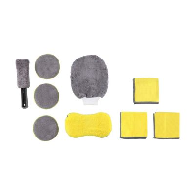 DUNLOP Kit Nettoyage Voiture Microfibre - Accessoires Lavables & Réutilisables, Intérieur/Extérieur, Usage Humide ou Sec