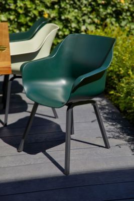 Chalet & Jardin Lot de 2 chaises Sophie Element Armchair en résine pieds en aluminium Forêt