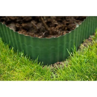 Bordure gazon polyéthylène verte H15 cm x 9 m - NATURE