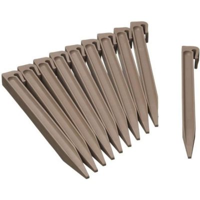 Ancres pour bordure de jardin en polypropylène - NATURE - H26,7 x 1,9 x 1,8 cm - Beige taupe