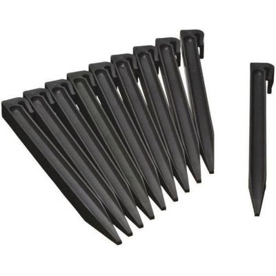 Ancres pour bordure de jardin en polyéthylène recyclé - NATURE - H26,7 x 1,9 x 1,8 cm - Noir