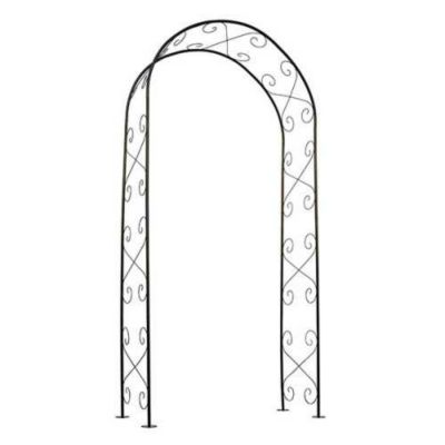 Pergola arche décor volutes en acier galvanisé
