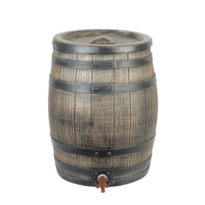 RÃ©cupÃ©rateur d'eau de pluie 120L Nature coloris imitation bois Ã.50,5 x H.66 cm