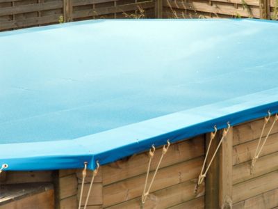 Bâche dhiver pour piscine bois UBBINK Rectangulaire 250x450 /m² Norme NFP 90 308 Sécurité enfants
