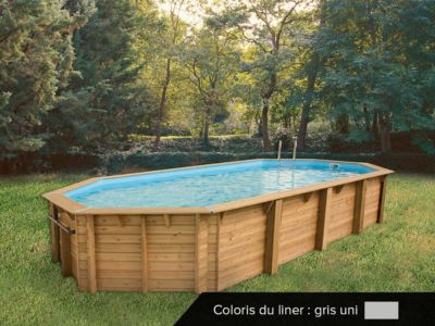 UBBINK Piscine bois Océa 470x860 H130cm Liner Hors sol semi enterrée ou enterrée Garantie