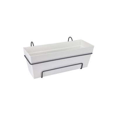 Elho Loft Urban Balconniere Allin1 50 - Blanc - L 49 x B 27 x H 21 cm - Balconextérieur - 100% recyclé - vue 2