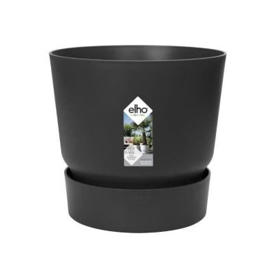 Elho Pot de fleurs rond Greenville 30 - Extérieur - Ø 29 5 x H 27 8 cm - Vivre Noir - vue 2