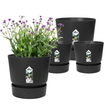 ELHO Lot de 2 pots de fleur rond Greenville Ø14xH134 cm et Ø16xH153 cm 7 - vue 2