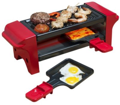 Appareil à raclette 2 personnes 350w + gril noir/rouge Bestron AGR102