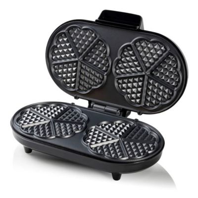 Gaufrier forme de 10 coeurs 1200w noir/argent Bestron ADWM730S