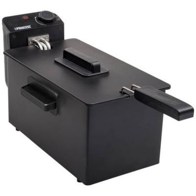 Friteuse zone froide 3 L 2000 W noire, poignée rabattable, panier et cuve amovibles