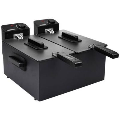 Friteuse double zone froide 6 L, 2 x 1800 W, noir