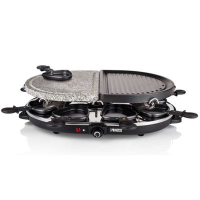 Appareil à raclette 8 personnes 1200w + pierre à griller + gril Princess 162710-01-001
