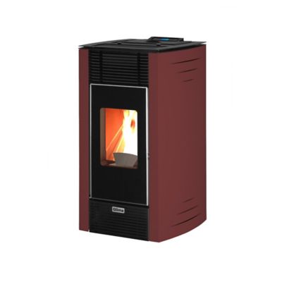 Poêle à  granulés QlimaÂ LindaraÂ 60Â Sline noir et rouge mat 6 5Â kW