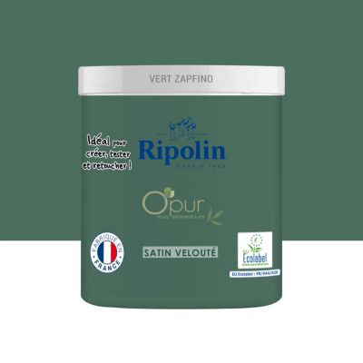 Peinture intérieure multisupport Ripolin O'pur vert zapfino satin velouté 7500ml