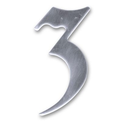 Chiffre 3 en inox H.10 cm