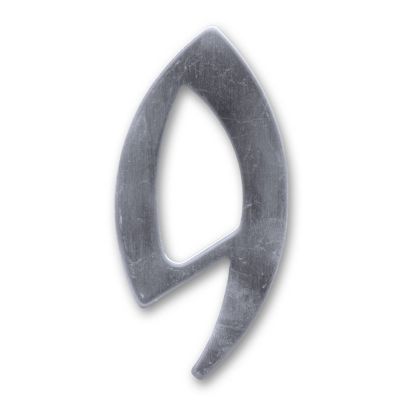 Chiffre 9 en Inox H.10 cm