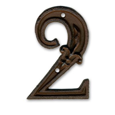 Chiffre 2 en fonte H.12 cm