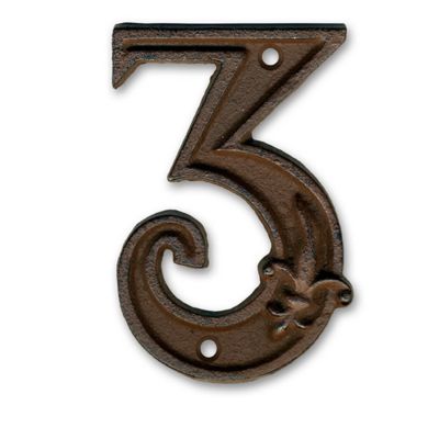 Chiffre 3 en fonte H.12 cm