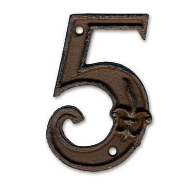 Chiffre 5 en fonte H.12 cm