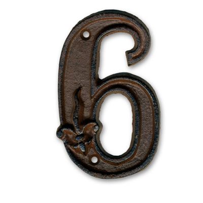 Chiffre 6 en fonte H.12 cm