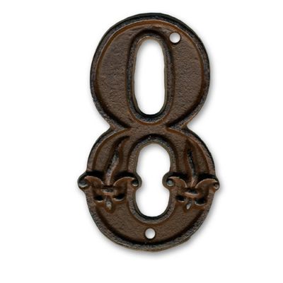 Chiffre 8 en fonte H.12 cm