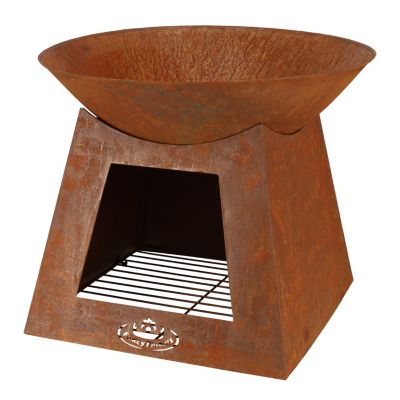 Vasque feu et stockage de bois S Esschert