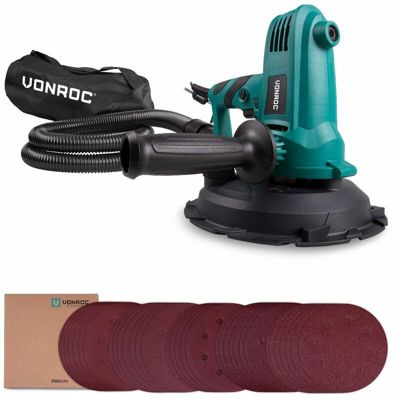 Ponceuse murale – 180mm Raccord d’aspirateur et 33 feuilles abrasives inclus