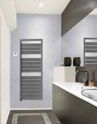 Sèche serviettes électrique à inertie fluide Acova Astrakan gris 750W - Acova