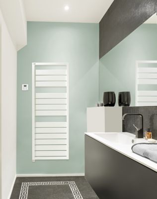 Sèche serviettes électrique à inertie fluide Acova Astrakan blanc 750W - Acova