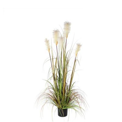 Herbe panache foxtail vert artificiel en pot plastique ø70 x h.150 cm